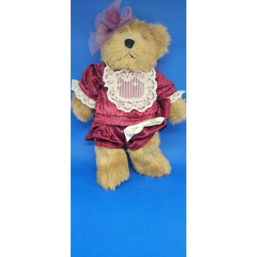 Russ Berrie Bears from The Past Juliet Velvet Dress 10" Stuffed Bear Plush